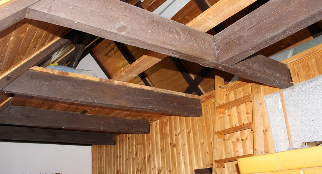 Ferienhaus-Uckermark Aufgang zum Spitzboden für Kinder im Obergeschoss links Schulferien und Urlaub im Boitzenburger Land schon ab 29,- Euro pro Tag